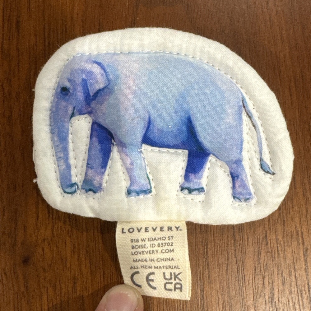 Lovevery Quilted Critter Pockets Matching Toy Elephant Replacement Piece Only